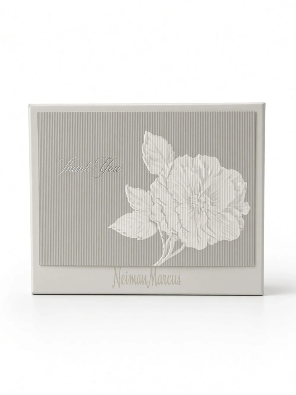 Neiman Marcus “Thank You” Cards 14 Notecards & Envelopes Floral Gray NEW